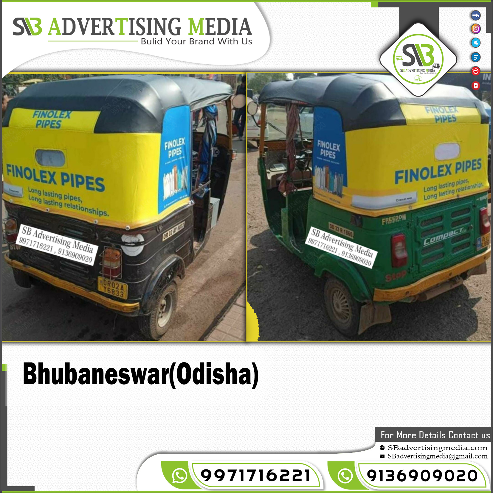 Auto rickshaw advertising services in Bhubaneswar Odisha