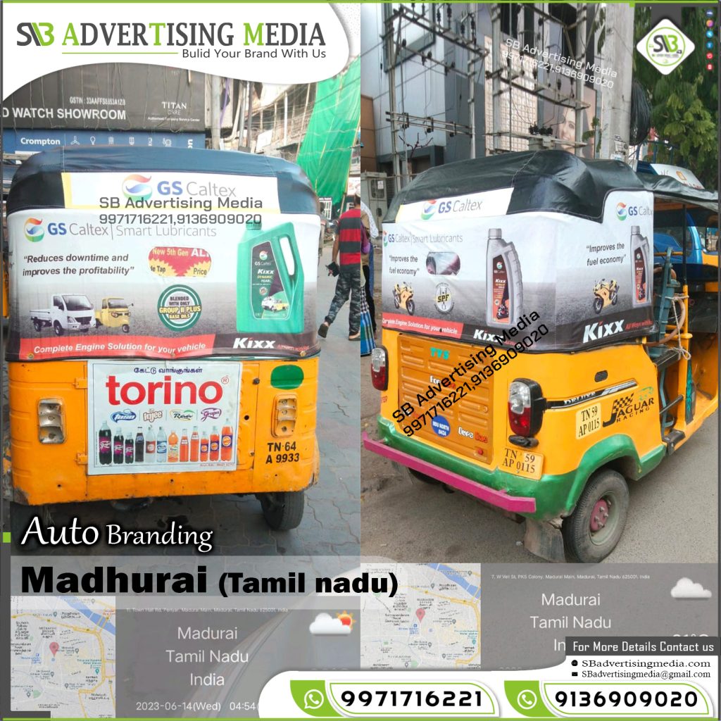 Auto Rickshaw Advertising Agency Kixx Engine Oil Madurai Tamil Nadu