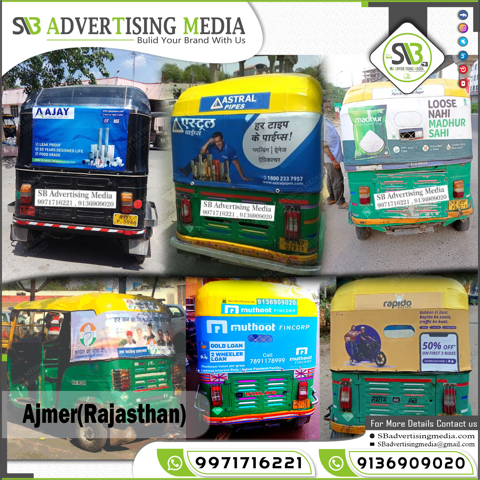 Auto Rickshaw Advertising In Ajmer (Rajasthan) At Rs, 56% OFF