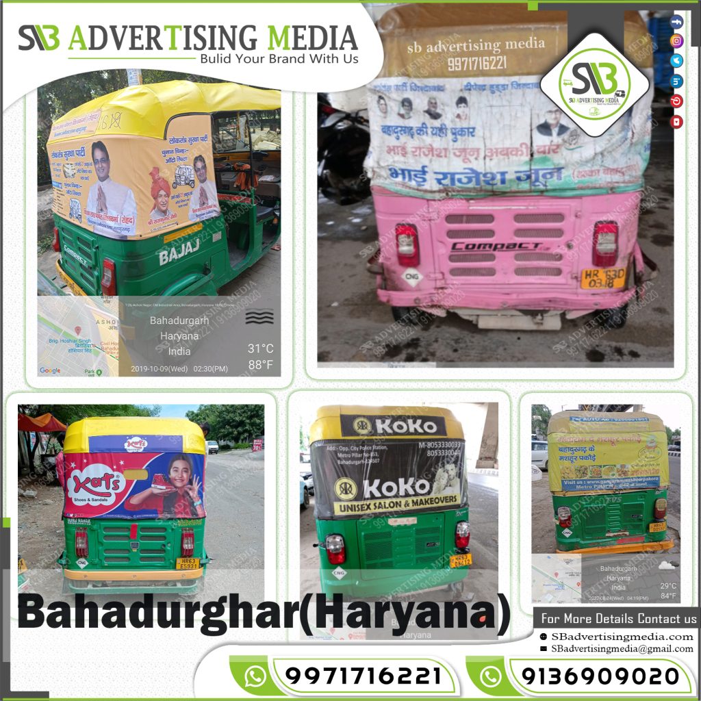 Auto rickshaw advertising services in Bahadurgarh Haryana