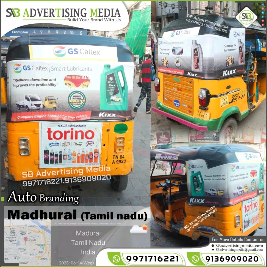 Auto Rickshaw Branding Kixx Engine Oil Madurai Tamil Nadu