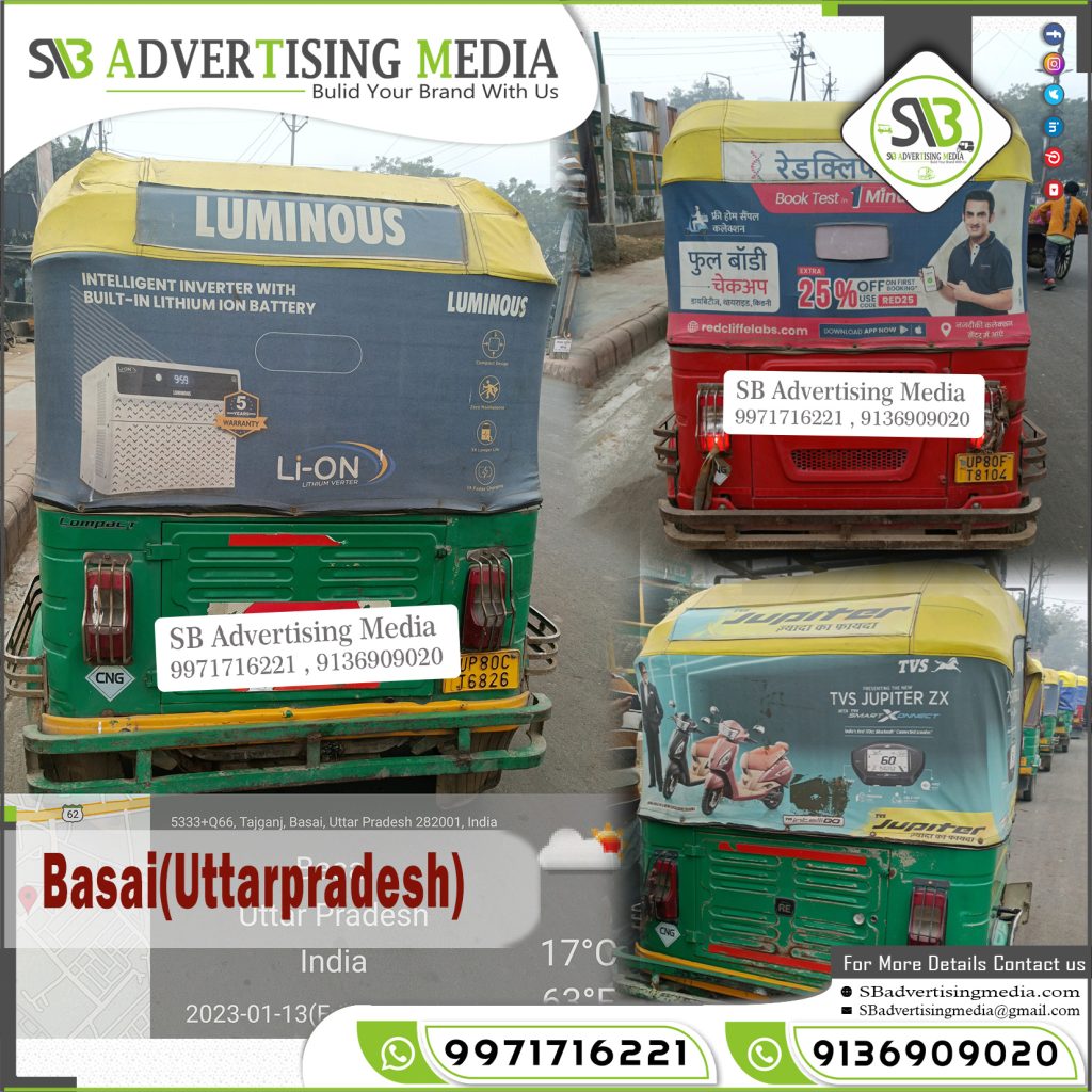 Auto rickshaw Advertising Services Basai Uttarpradesh