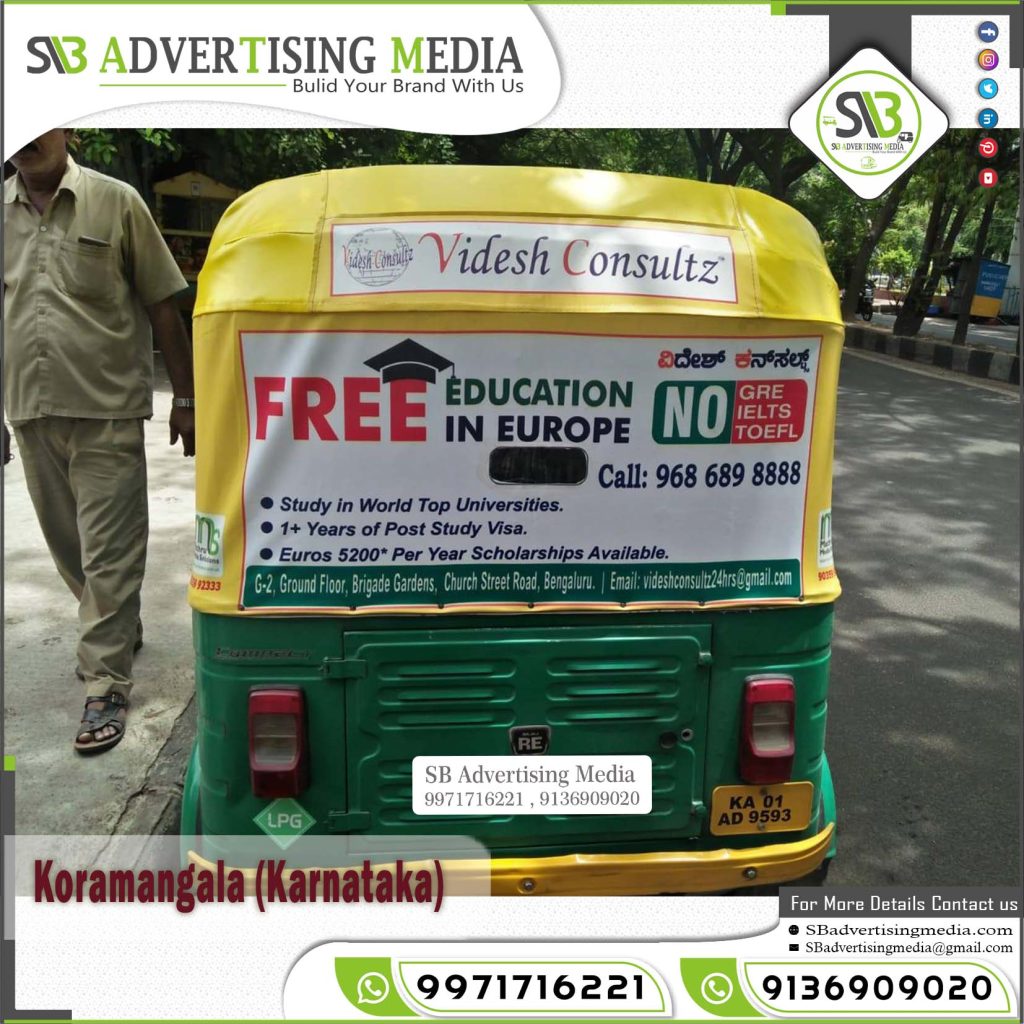 auto rickshaw branding in banglore videsh consult study abroad education fair kormangala bangalore