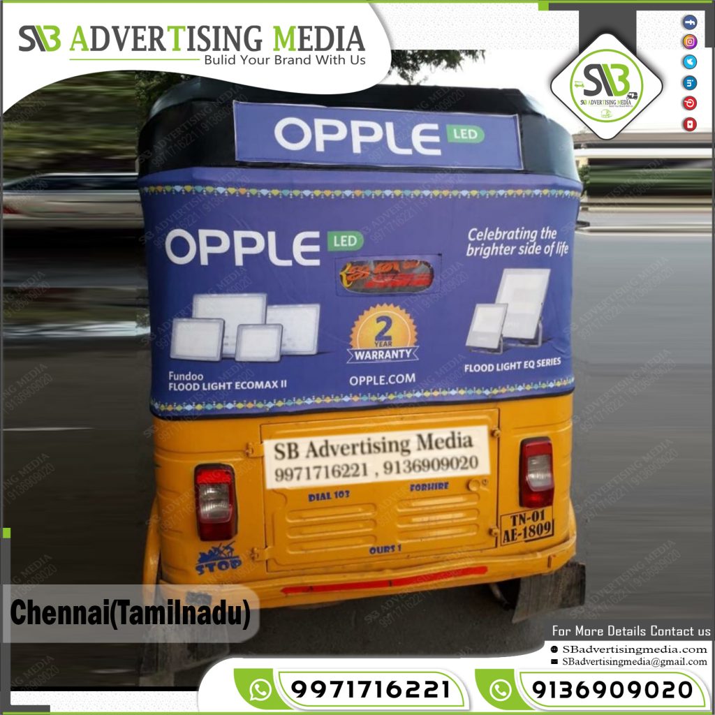 auto rickshaw branding opple led light chennai tamilnadu