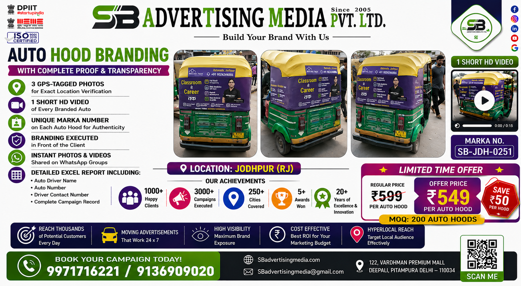 Auto rickshaw advertising services in Jodhpur (RJ)