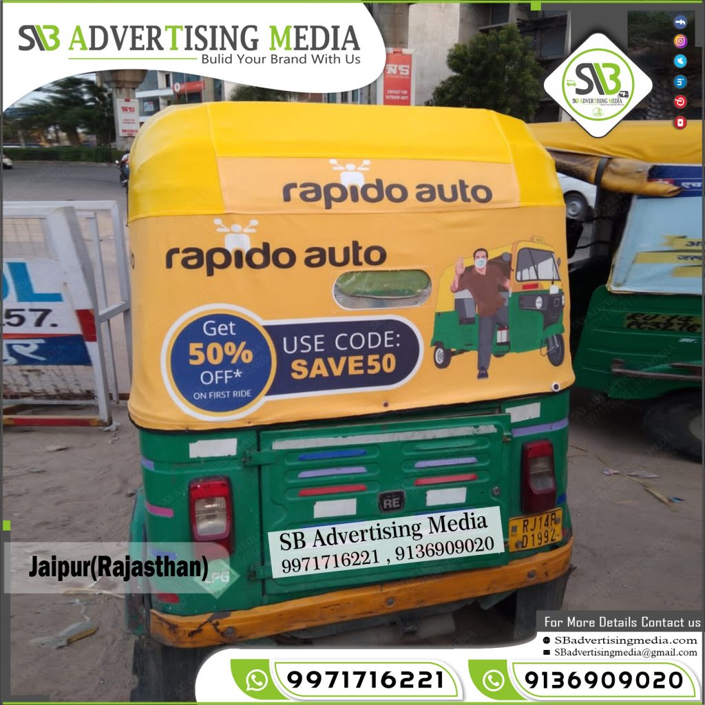 auto rickshaw rexine hood rapido ride app jaipur rajasthan