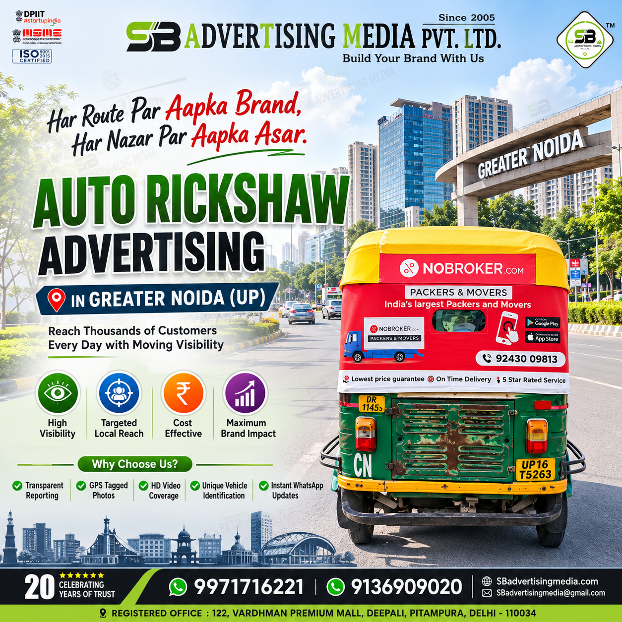 har-route-par-aapka-brand-har-nazar-par-aapka-asar-auto-rickshaw-advertising-in-greater-noida(up)